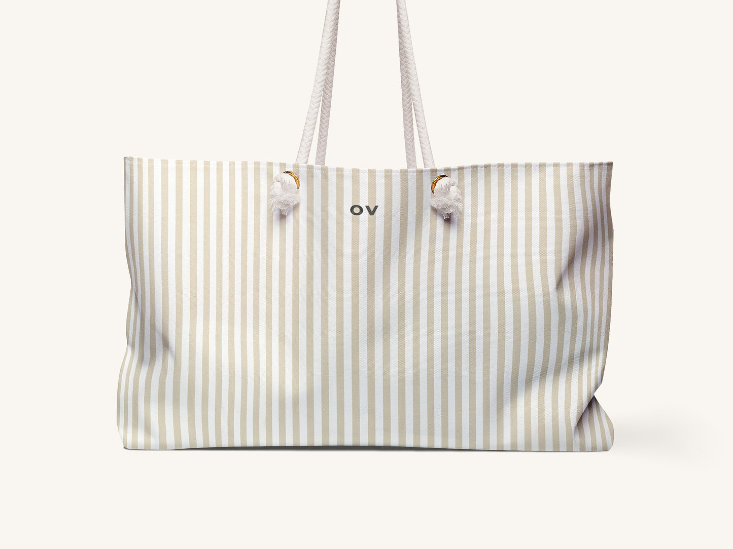 Bengal Stripe Monogram Beach Bag