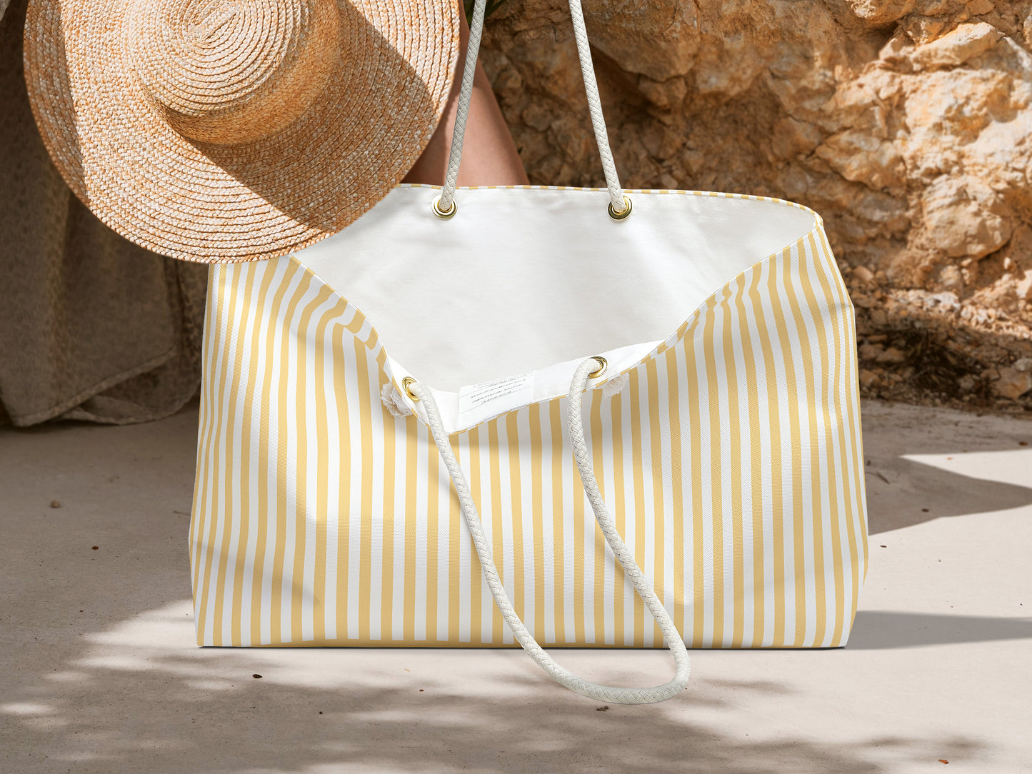 Bengal Stripe Monogram Beach Bag