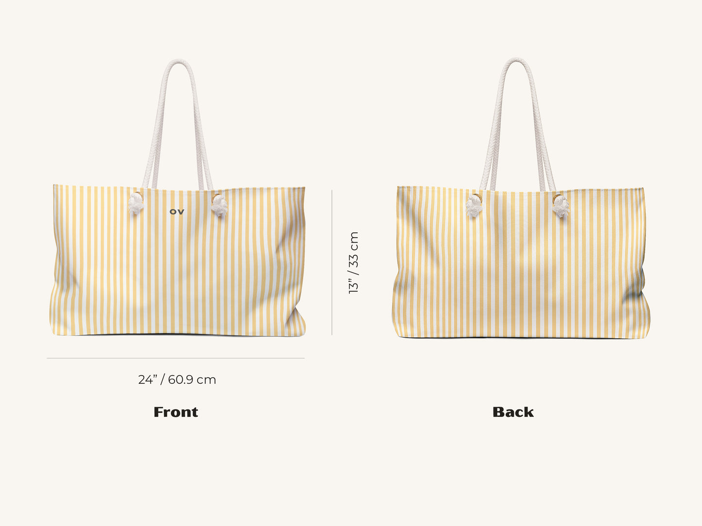 Bengal Stripe Monogram Beach Bag