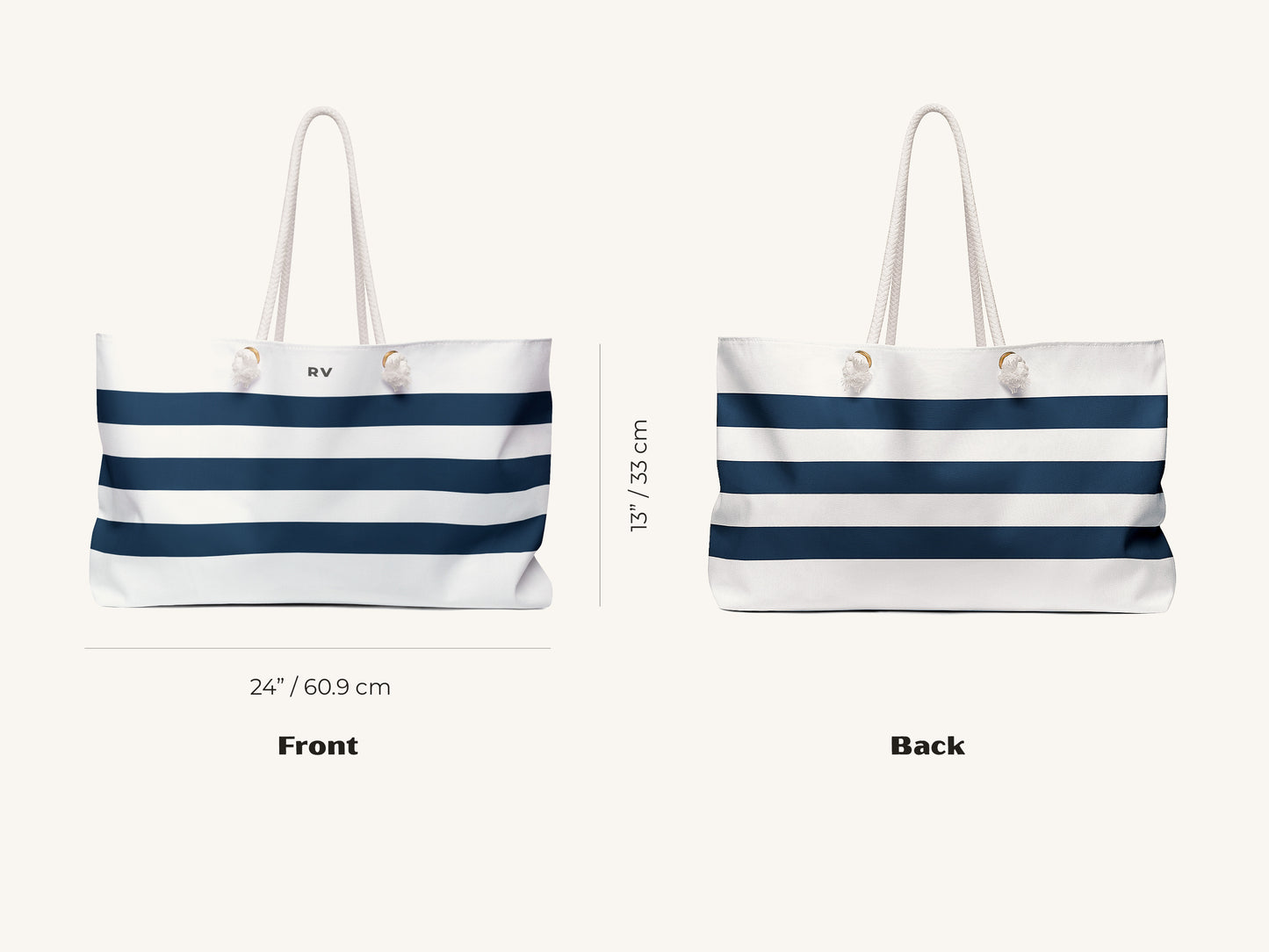 Breton Stripe Monogram Beach Bag