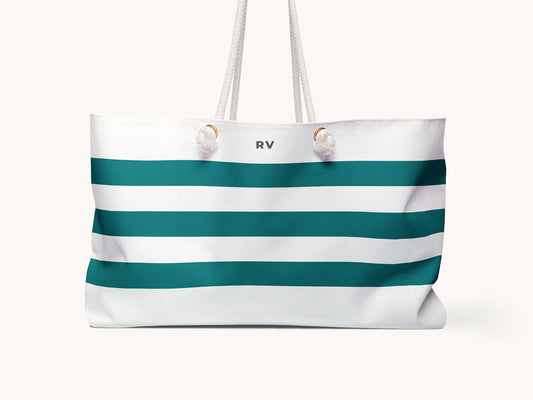 Breton Stripe Monogram Beach Bag