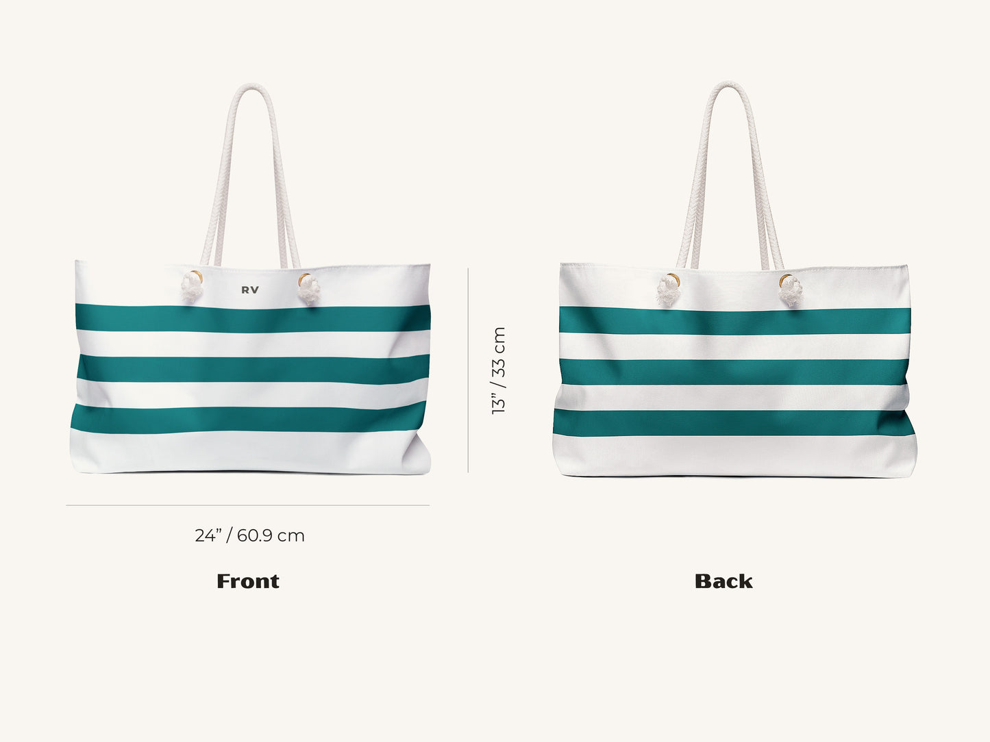 Breton Stripe Monogram Beach Bag