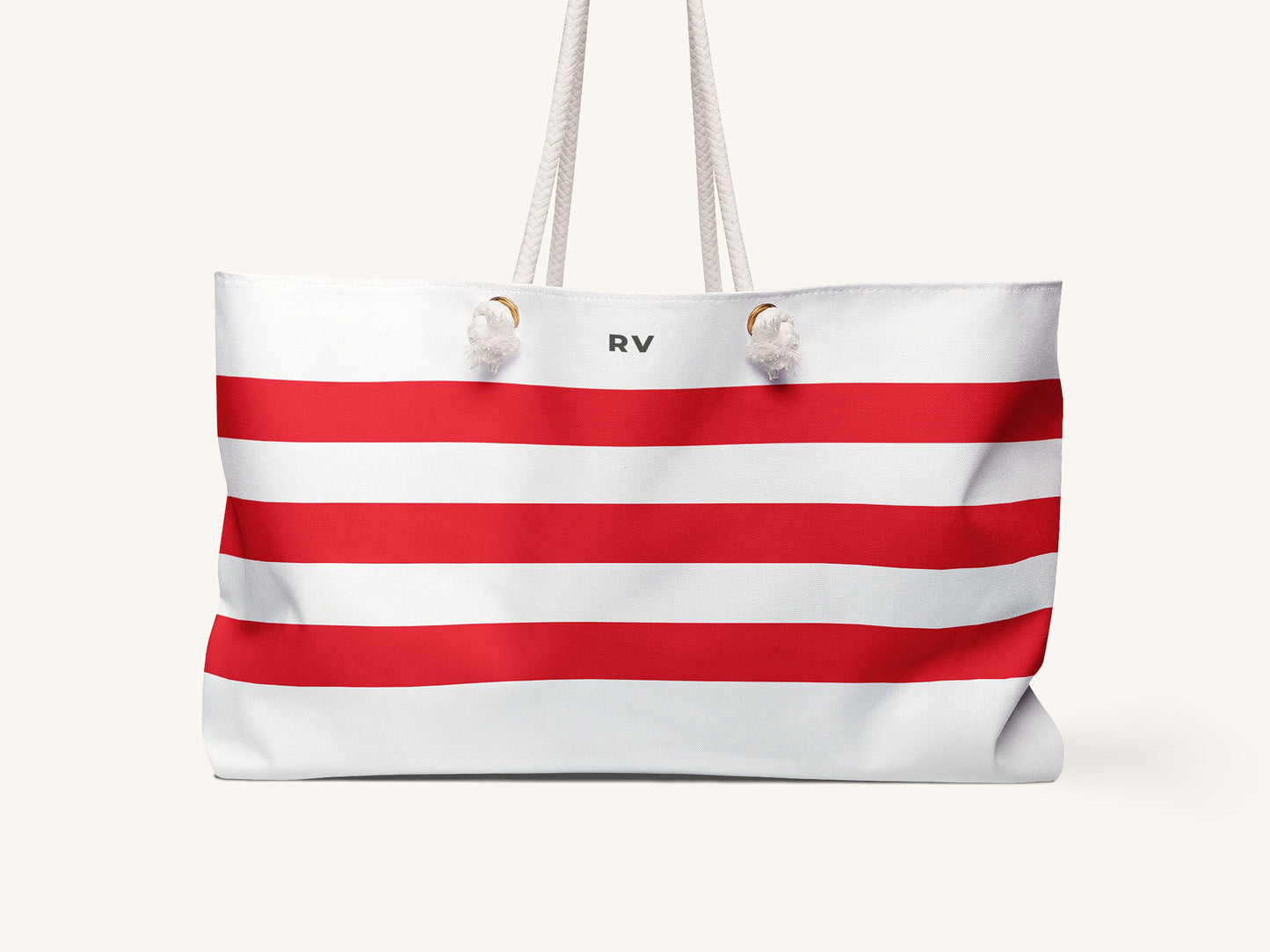 Breton Stripe Monogram Beach Bag