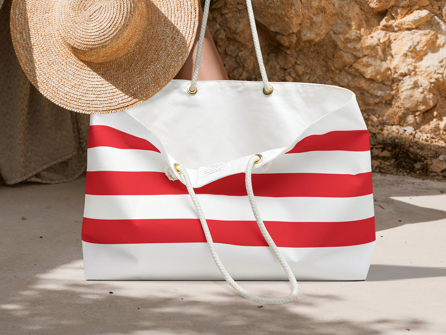 Breton Stripe Monogram Beach Bag