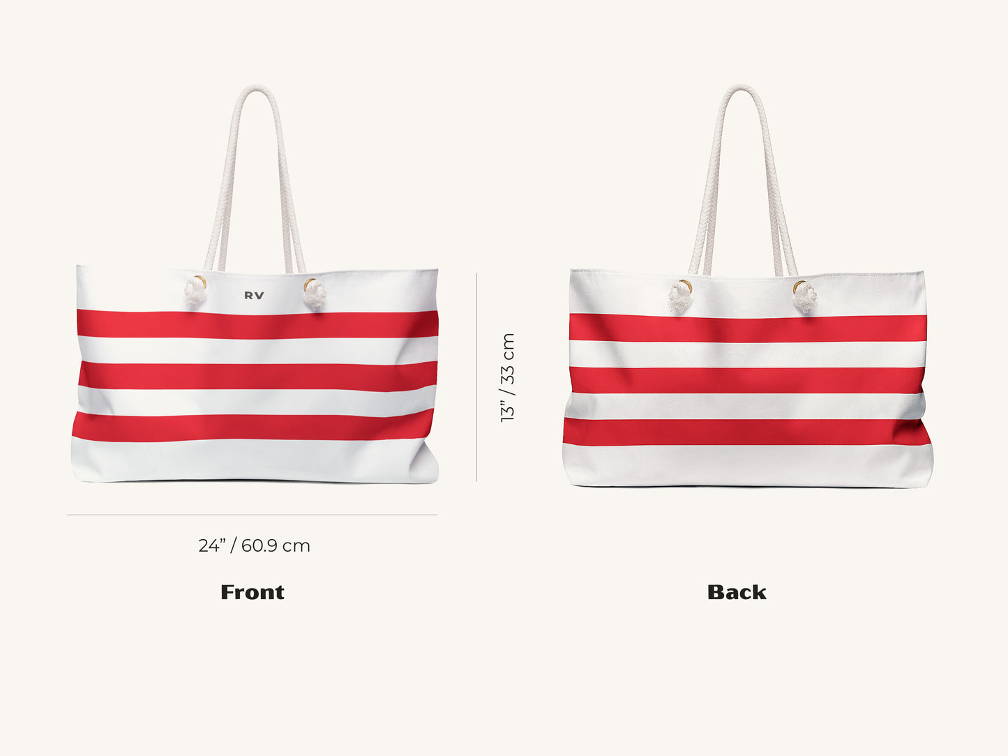 Breton Stripe Monogram Beach Bag