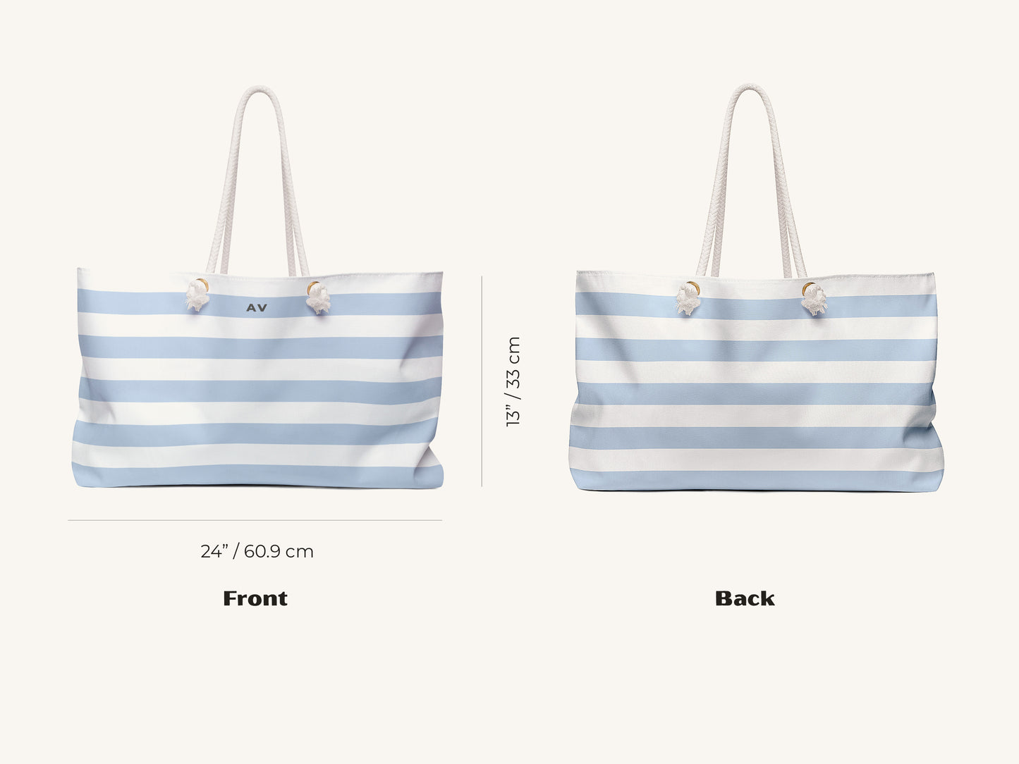 Cabana Stripe Monogram Beach Bag