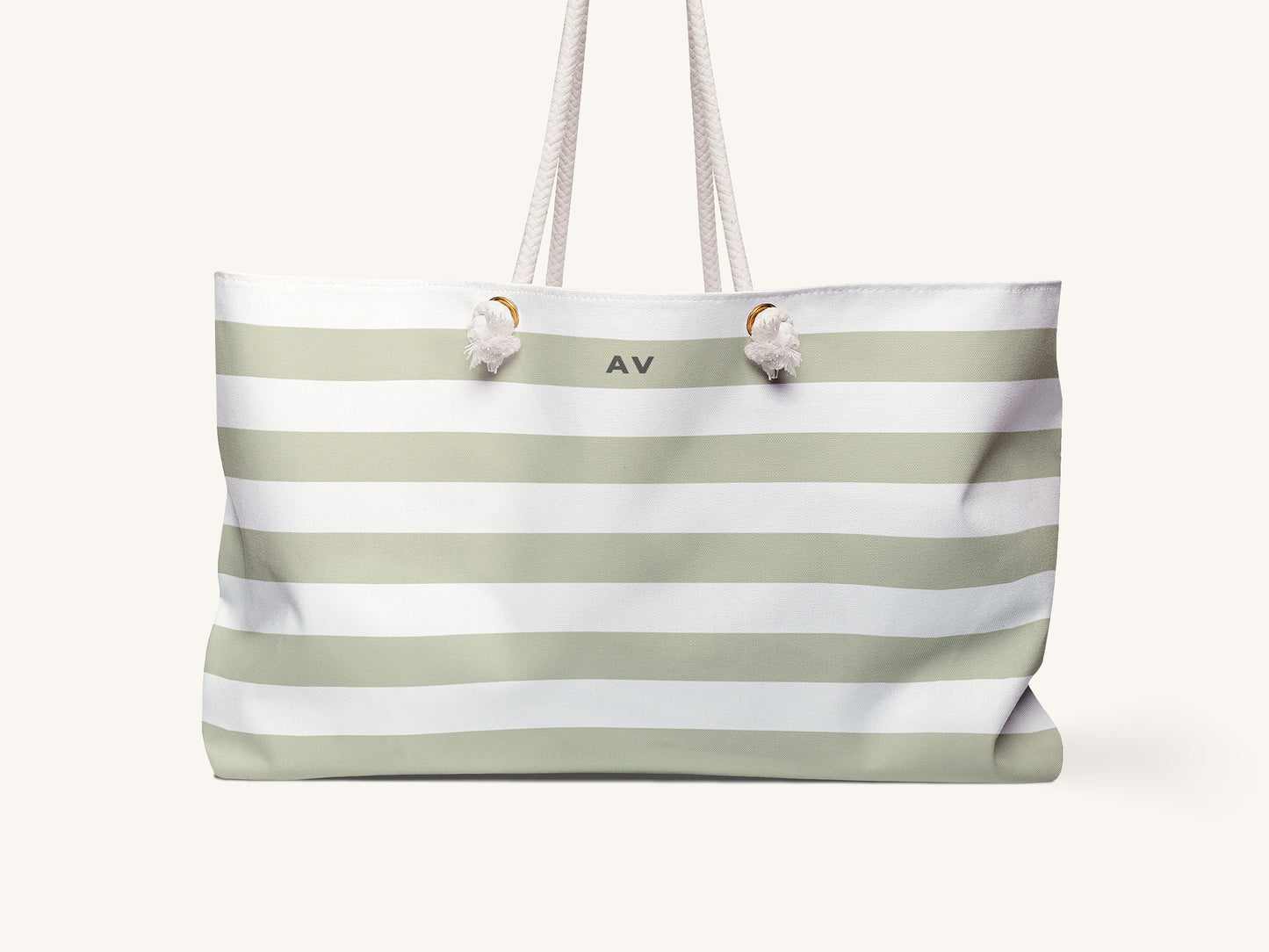 Cabana Stripe Monogram Beach Bag