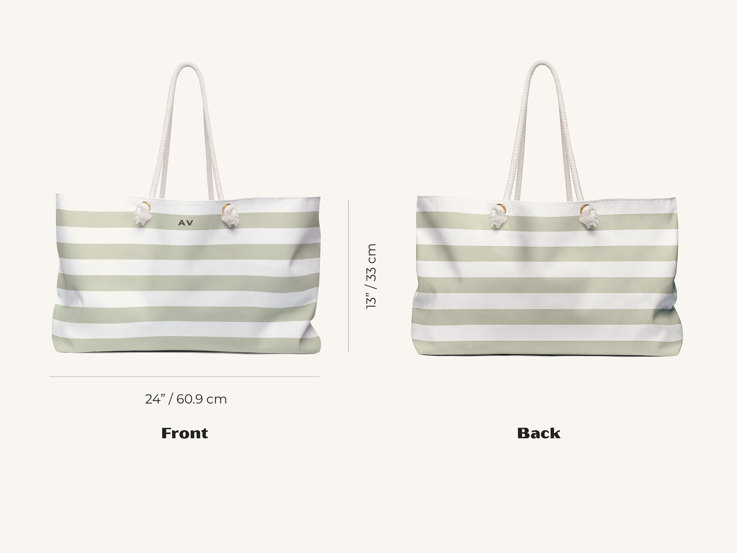 Cabana Stripe Monogram Beach Bag