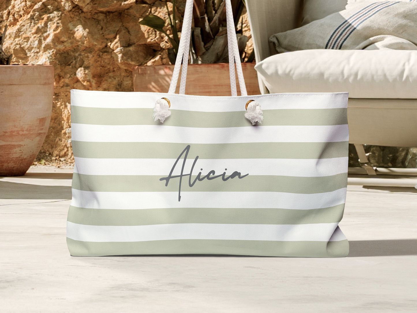 Cabana Stripe Signature Beach Bag