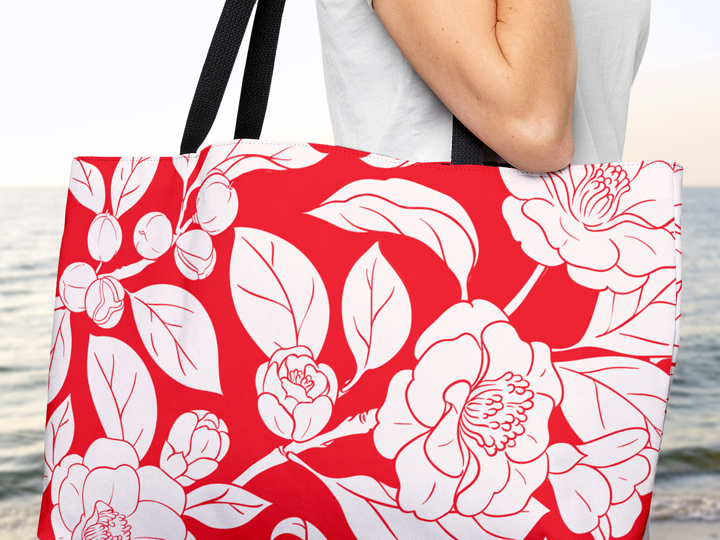 Floral Beach Bag