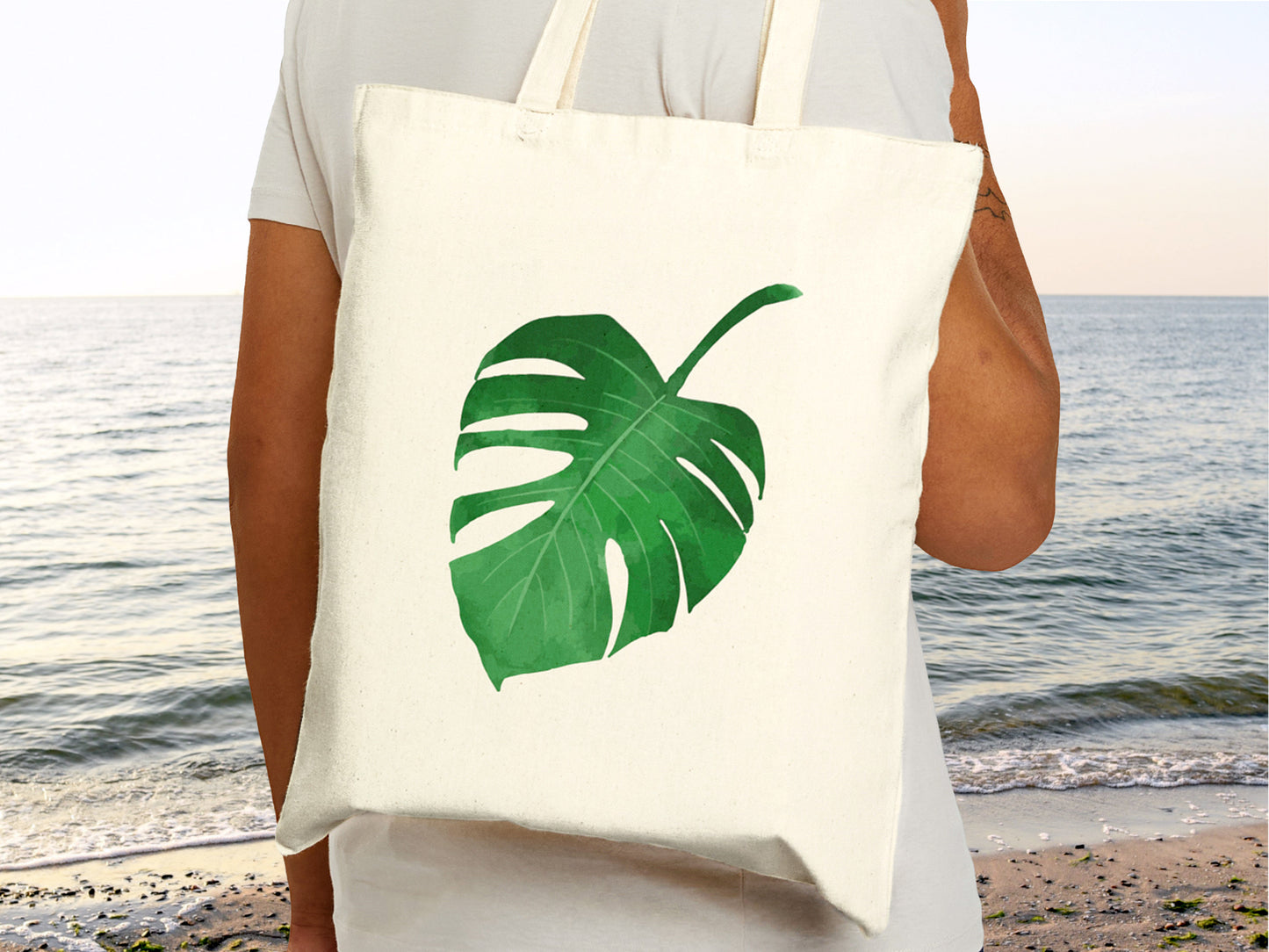 Monstera Canvas Tote