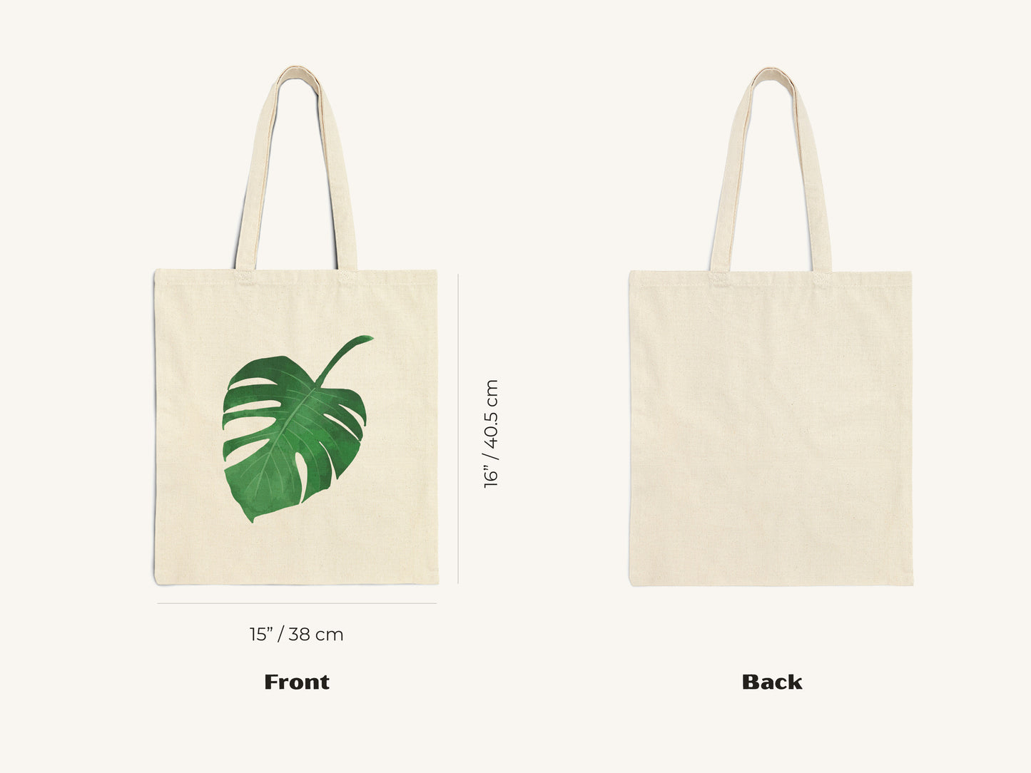 Monstera Canvas Tote