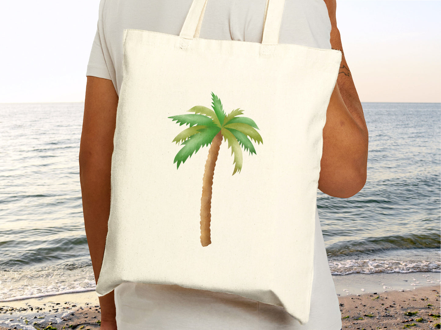 Palm Tree Canvas Tote