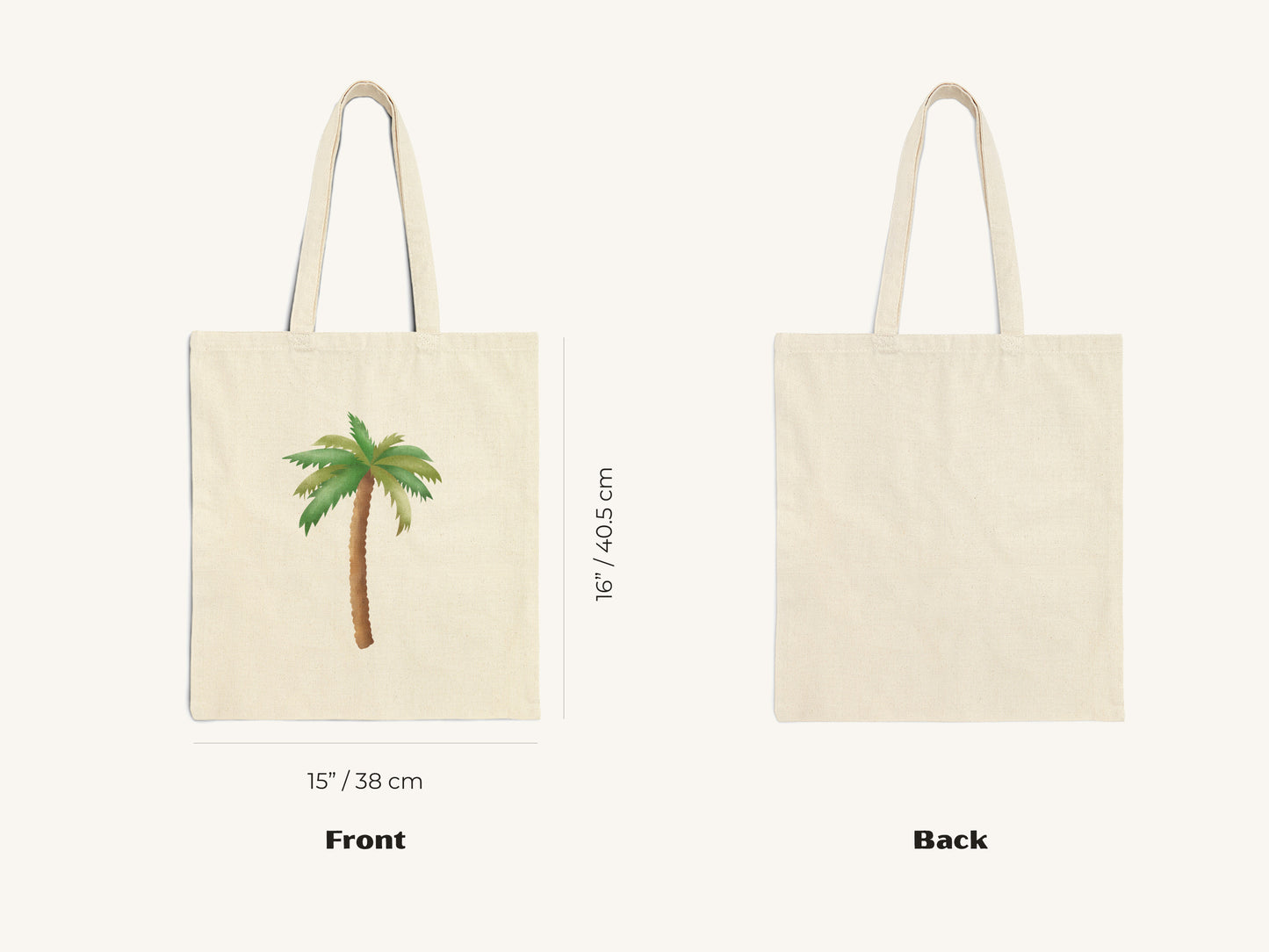 Palm Tree Canvas Tote